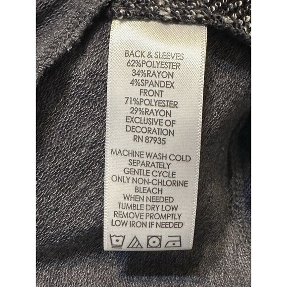 LOGO Lounge by Lori Goldstein Size XS V-Neck Zip Up Sweater Cardigan Lace Hem - Picture 11 of 12